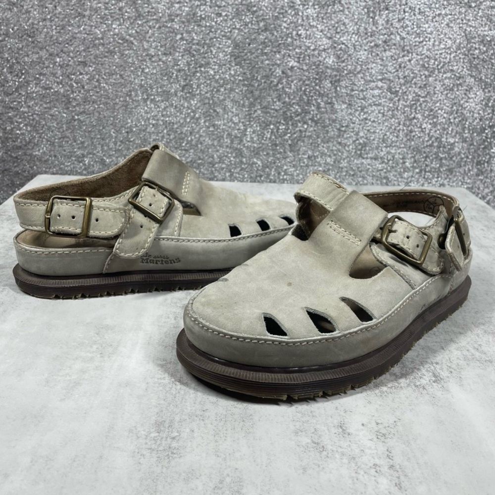 Dr Martens Fisherman Sandals Size 9 Vintage Made in England Taupe Grey